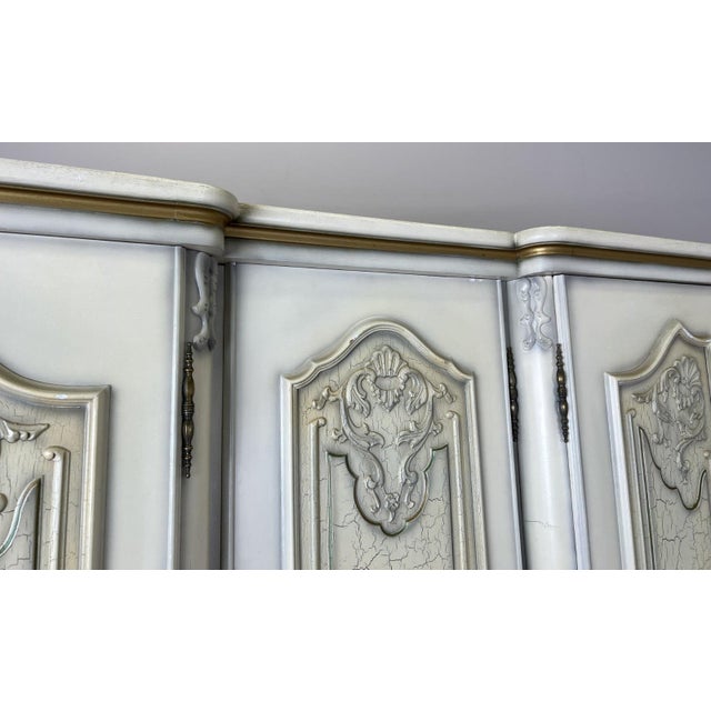 Cream Vintage French Shabby Chic Wardrobe For Sale - Image 8 of 18