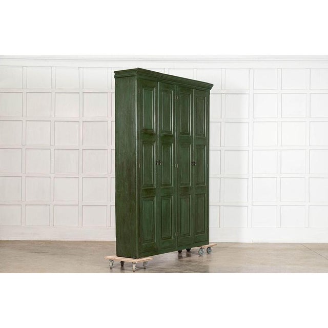 Large English Pine Painted Housekeepers Cabinet, 1880 For Sale - Image 3 of 17