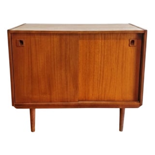 Danish Teak Sideboard with Sliding Doors, 1950s For Sale