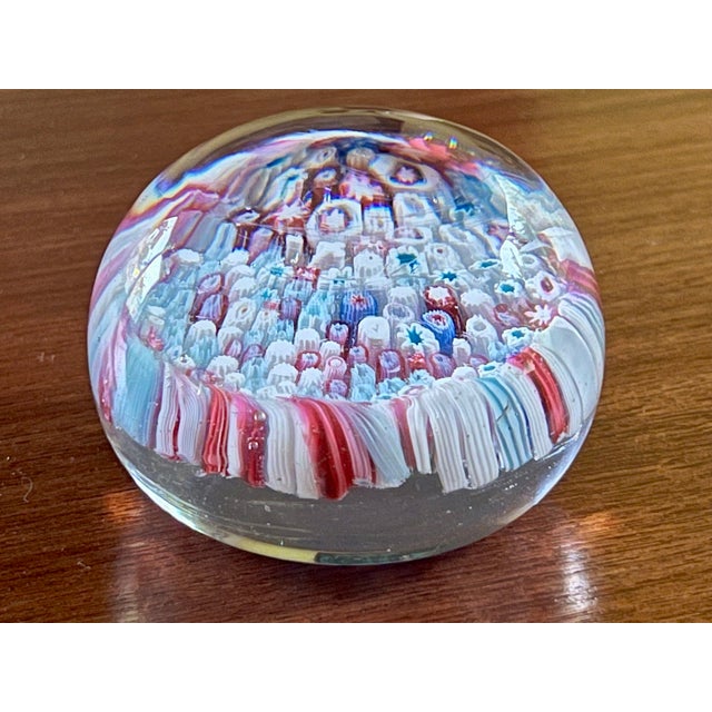 Mid 20th Century Mid-20th Century Concentric Millefiori Art Glass Paperweight For Sale - Image 5 of 6