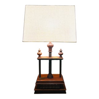 Vintage Norman Perry Book Press Lamp – Rewired With New Linen Shade For Sale