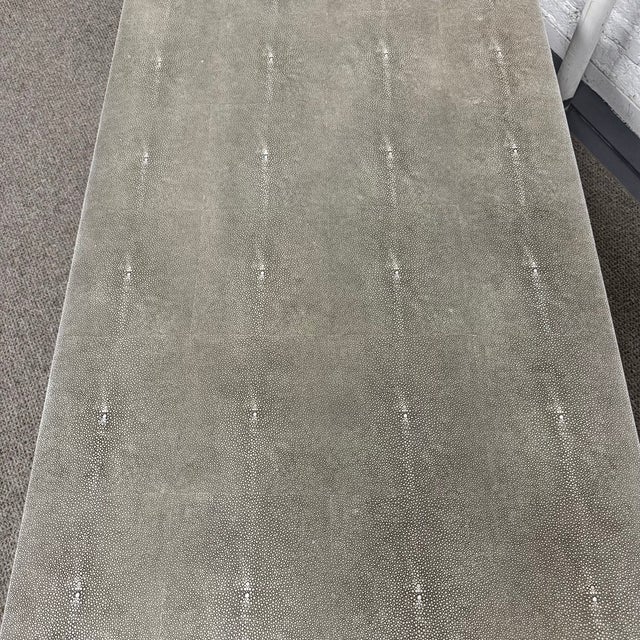 Mid-Century Modern Williams-Sonoma Faux Shagreen Coffee Table For Sale - Image 3 of 11