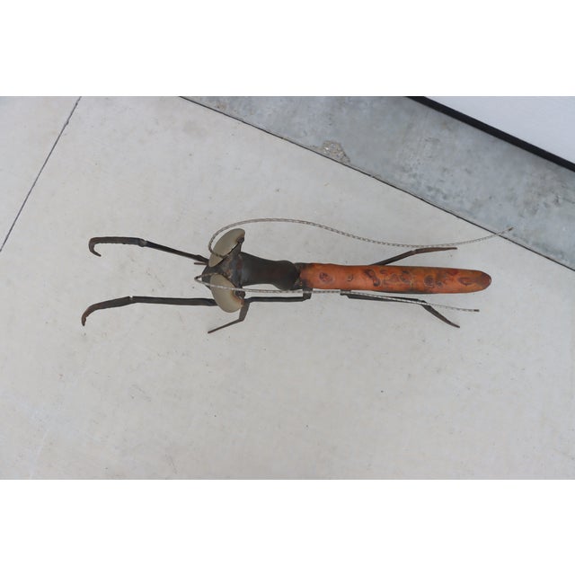 Contemporary Signed Steel Praying Mantis Sculpture For Sale - Image 3 of 8