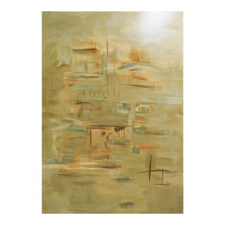 1990s G.Richard "Untitled" Abstract Original Oil on Canvas Stretched Hand Signed For Sale
