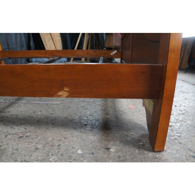 Late 20th Century Lexington French Louis Philippe Style Paneled Cherry Arched King Size Bed For Sale - Image 11 of 15