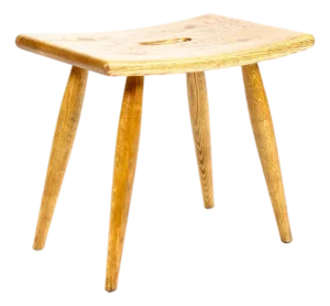 Danish Modern Mid Century Vintage White Oak Milking Stool — British Oak