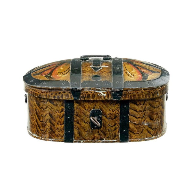 Wood Scandinavian Hand-Painted Box, 1860 For Sale - Image 7 of 7