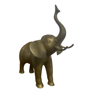 Vintage Mid 20th Century Brass Elephant Sculpture