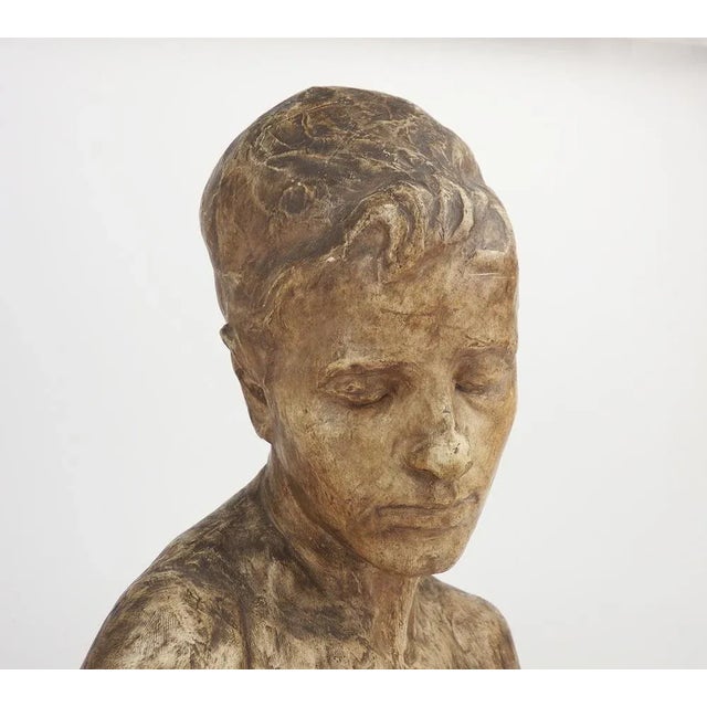 Plaster Bust by Jean Pavie, 1890-1910 For Sale - Image 5 of 13