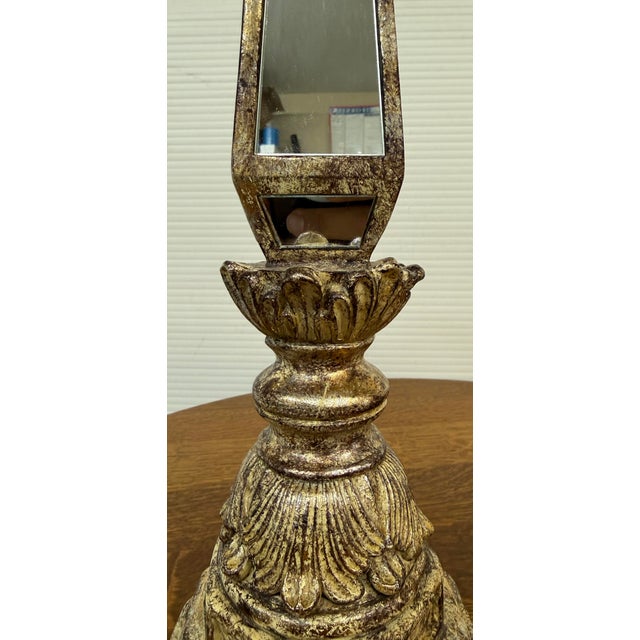 Neoclassical Revival Mirrored Column Candleholders, Pair For Sale - Image 10 of 12