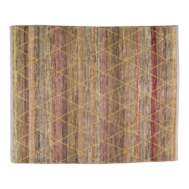 Moroccan Hand Knotted Beni Ourain Rug With Natural Color Organic Wool and Soft Texture,8'2"x10' For Sale