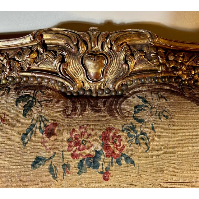 Louis XV Style Giltwood Canape Upholstered in 18th Century Beauvais Tapestry, Manner of Jean-Baptiste Tilliard For Sale - Image 12 of 13