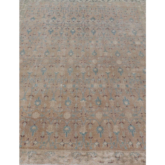 Vintage Turkish Oushak With All-Over Design in Muted Tones & Neutral Colors For Sale - Image 4 of 12