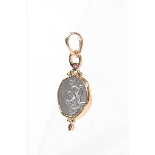 15th Century Naked Taras Didrachm Pendant W 18k Gold For Sale - Image 13 of 13
