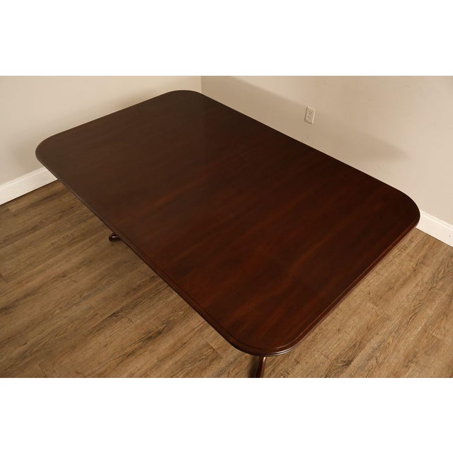 Ethan Allen Georgian Court Queen Anne Style Double Pedestal Cherry Dining Table For Sale In Philadelphia - Image 6 of 18