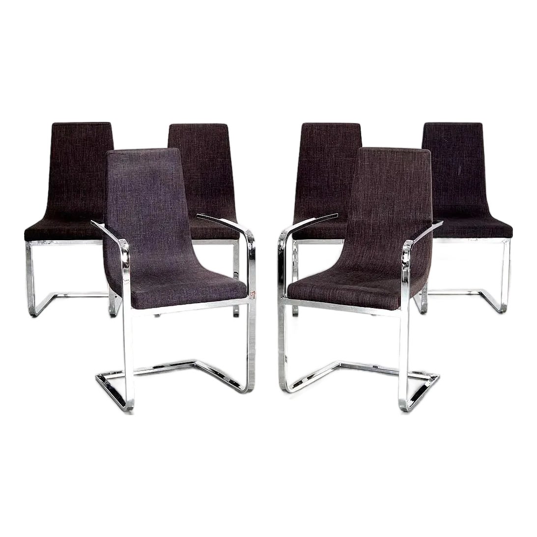 Set 6 Calligaris Cruiser Cantilever Dining Chairs | Chairish