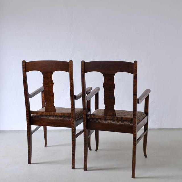 Biedermeier Satin Birch Armchairs, Set of 2 For Sale - Image 9 of 18