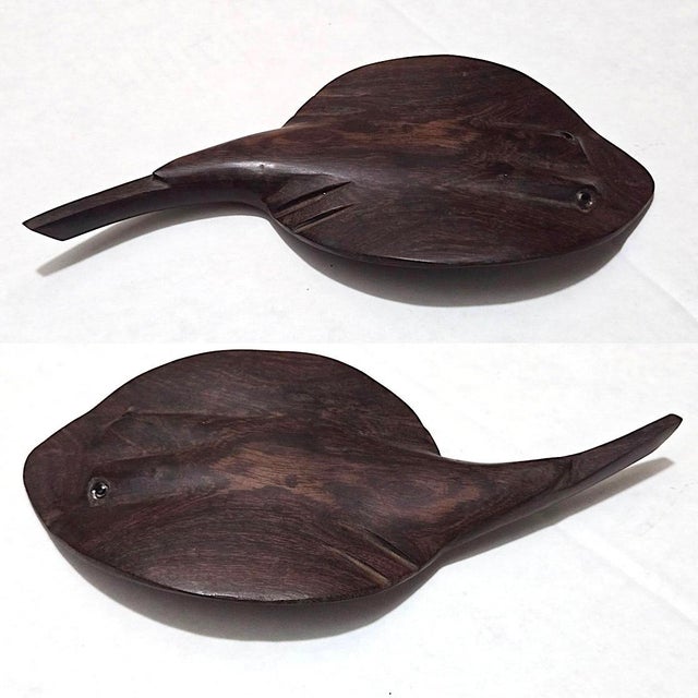 Contemporary Vintage Hand Carved Ironwood Manta Ray/Stingray Figurine For Sale - Image 3 of 11