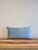 Custom Lumbar Toss Pillow with Insert. Brass pull. Front fabric is Stroheim Yucca Oceanside.
