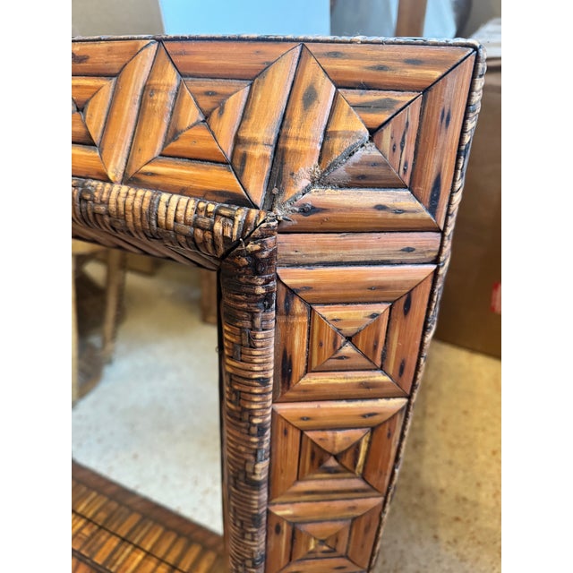 Late 20th Century Late 20th Century American Folk Art Tramp Art Carved Wood Wall Mirrors, a Pair For Sale - Image 5 of 6