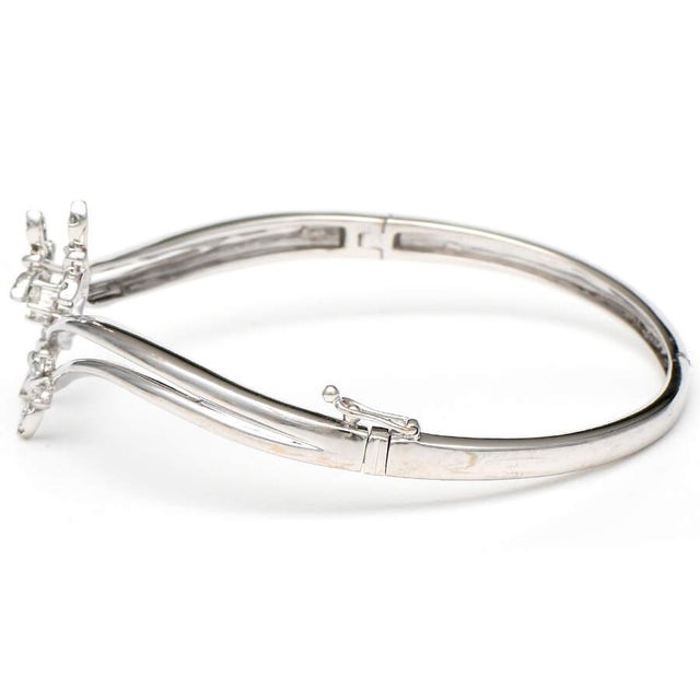 Contemporary 14KW Diamond(0.65) Butterfly Bangle Bracelet For Sale - Image 3 of 3