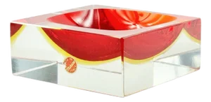 Mid-Century Sommerso Murano Glass Vide Poche attributed to Flavio Poli for Seguso Vetri d'Arte, Italy, 1970s