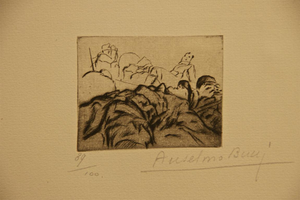Anselmo Bucci, Es Tenuès, Etching, 1917