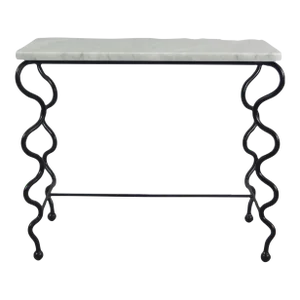 Serpentine' Side Table With Carrara Marble Top