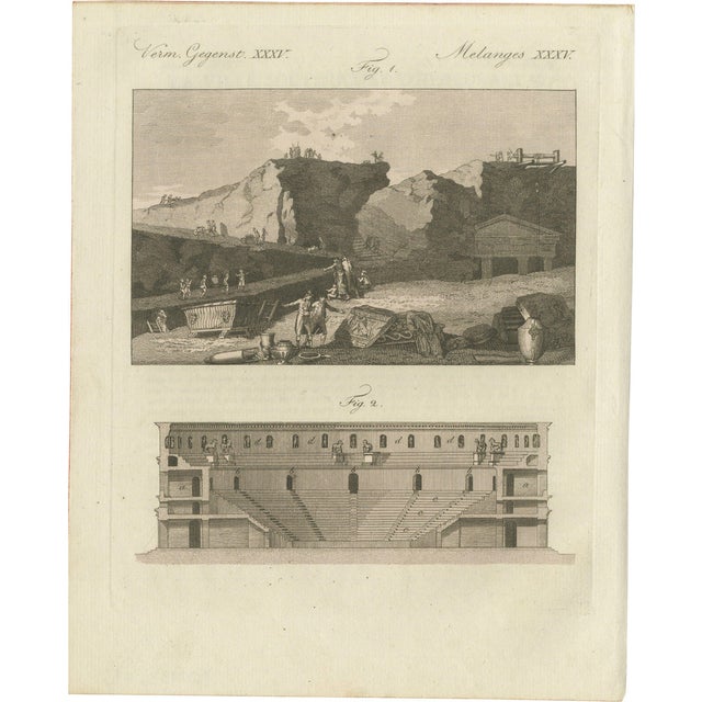 Bertuch, an Ancient Theatre and Archaeological Excavation, 1800, Engraving For Sale