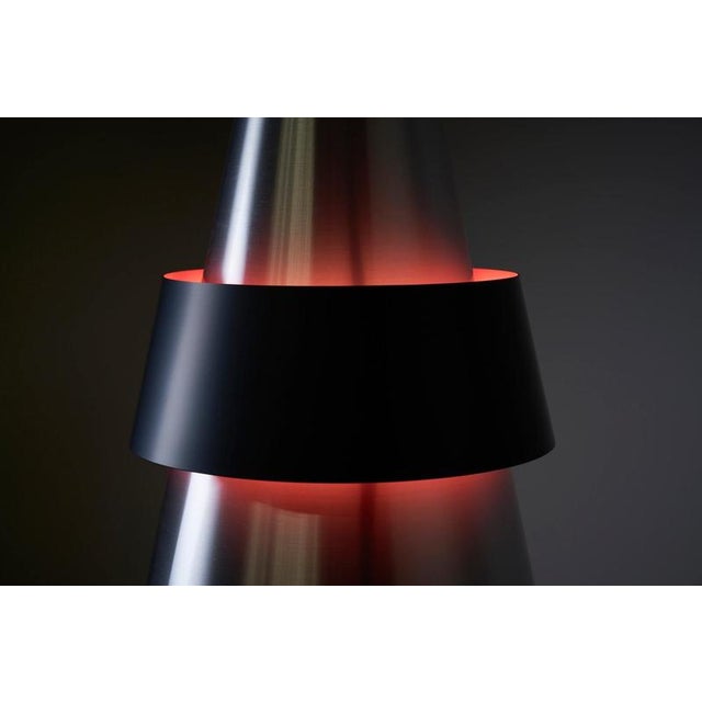1960s Danish Corona Aluminum Pendant Light by Jo Hammerborg for Fog & Mørup, 1960s For Sale - Image 5 of 10