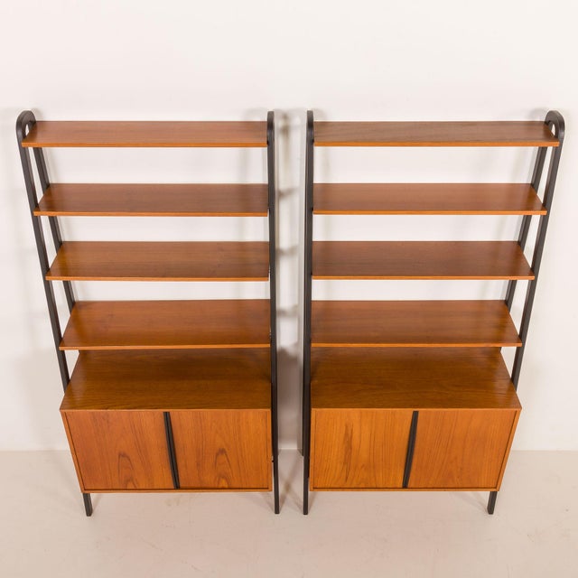 Black Mid-Century Modern Free Standing Wall Unit by Brantorps, 1960s, Set of 2 For Sale - Image 8 of 17