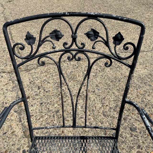 Mid 20th Century Salterini Style Wrought Iron Garden Patio Dining Set by Florentine Craft Studio For Sale In Philadelphia - Image 6 of 18