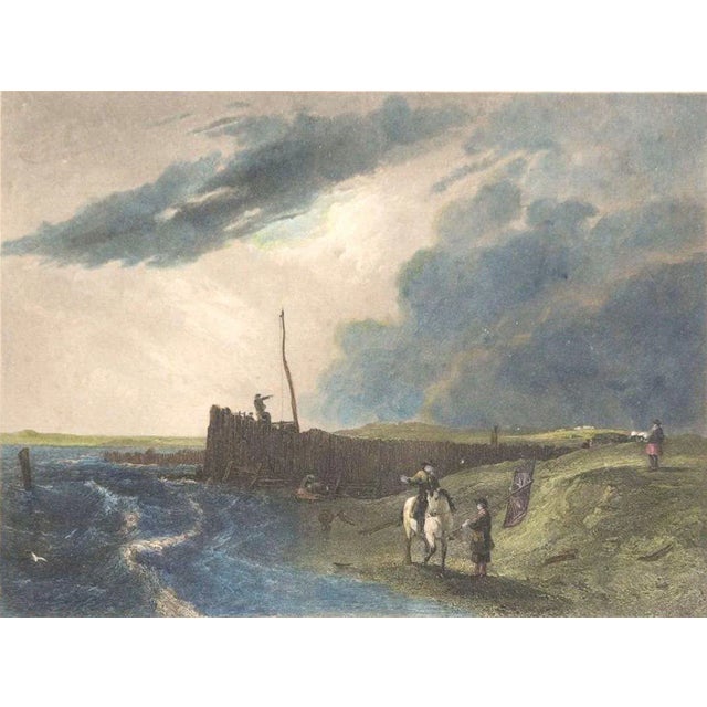 The Old Pier at Littlehampton - Lithograph on Paper by J. Cousen - Mid-1800 Mid-19th Century For Sale - Image 3 of 3