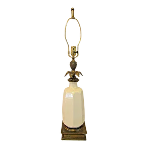 Lenox Mid-Century White Porcelain and Brass Table Lamp