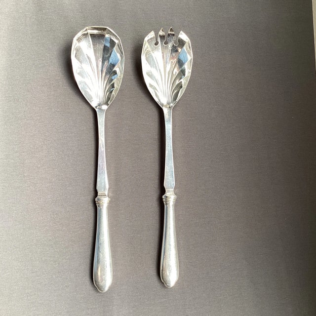 1960s Sterling Silver Salad Serving Set- 2 Pieces For Sale - Image 4 of 4