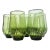 Green Twist Stemless Goblets- Set of Eight For Sale