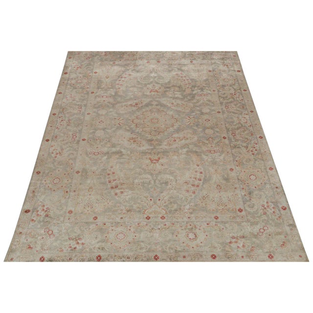 Traditional Rug & Kilim’s Classic Style Rug With Gray, Pink and Green Floral Pattern For Sale - Image 3 of 7