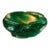 Vintage Murano Style Bullicante Green Art Glass Ashtray, Mid-Century Modern Italian Glass Bowl For Sale
