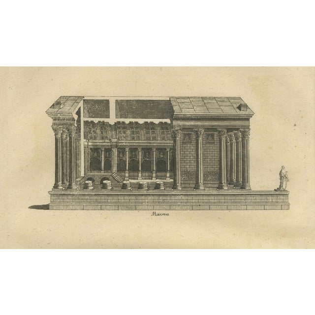Early 18th Century Montfaucon, Roman Temple Architecture, 1721, Paper Engraving For Sale - Image 5 of 10