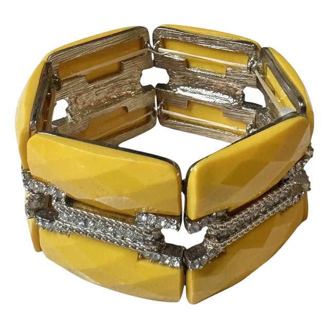 Vintage Yellow Stretch Regency Bracelet For Sale