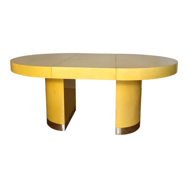 Mid 20th Century Art Deco Lacquered Parchment Dining Table in the Manner of Karl Springer For Sale