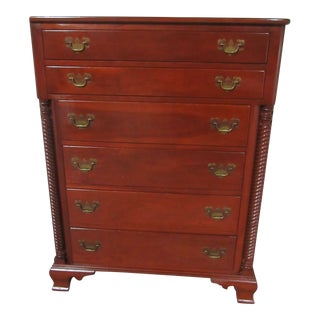 1980s Willett Cherry Chest of Drawers Designer Dresser For Sale