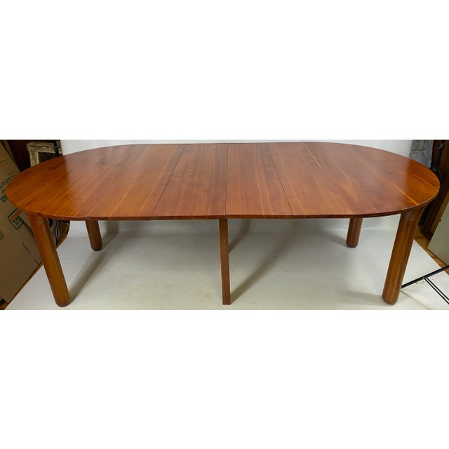Mid-Century Custom Made Cherry Dining Table. Table is custom made and has 5 leafs. All the leaves measure a different...