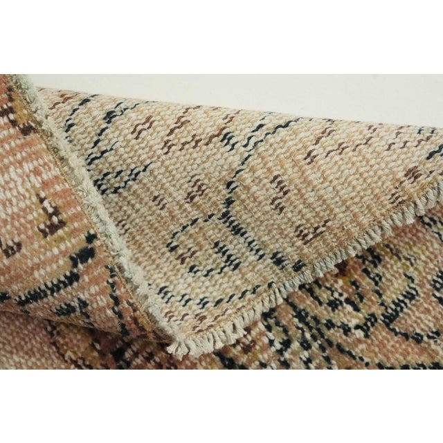 1970s Vintage Turkish Handmade Wool Cotton Beige Area Rug For Sale - Image 11 of 13