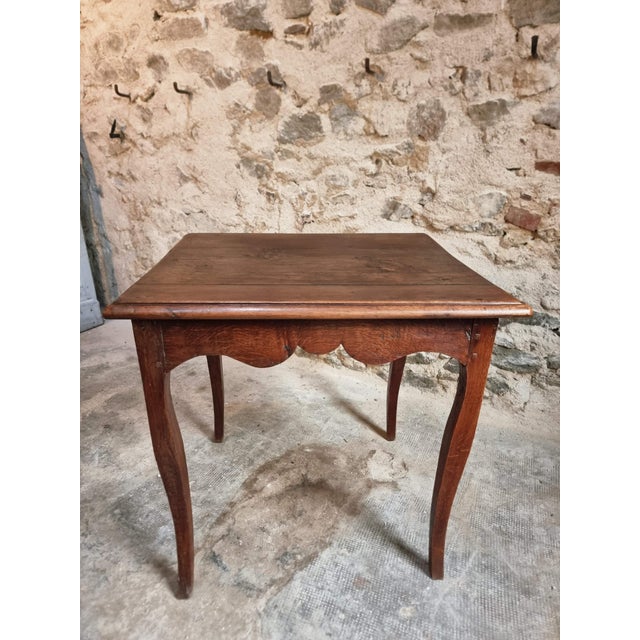 Wood 18th Century Provincial Louis XV Oak Side Table For Sale - Image 7 of 14