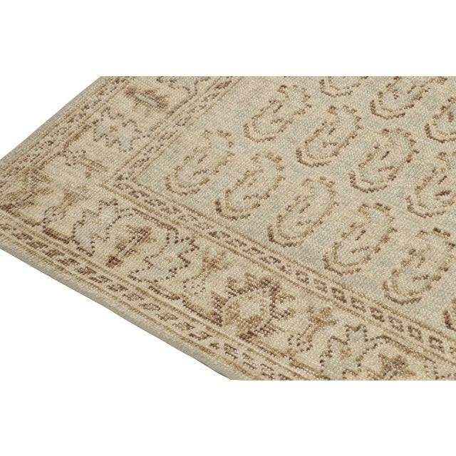 Rug & Kilim’sTribal Style Runner in Blue With Beige-Brown Paisley Patterns For Sale In New York - Image 6 of 7