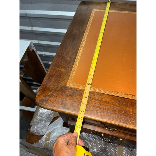 Large French Fruitwood Desk W/Leather Top For Sale In New York - Image 6 of 9