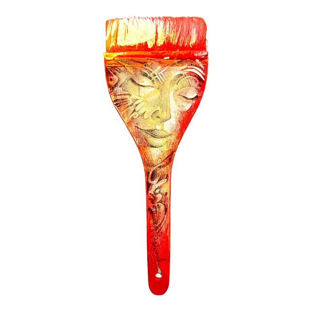Unique Hand-Painted Signed Gil Bruvel Paintbrush Sculpture - "Visionary Spirit" For Sale