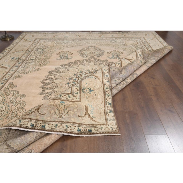 1970s 1960s Persian Handmade Wool Cotton Orange Oversized Area Rug For Sale - Image 5 of 11