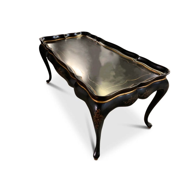 Chinoiserie 1950s Henredon Chinoiserie Center Table in Black and Gold For Sale - Image 3 of 7